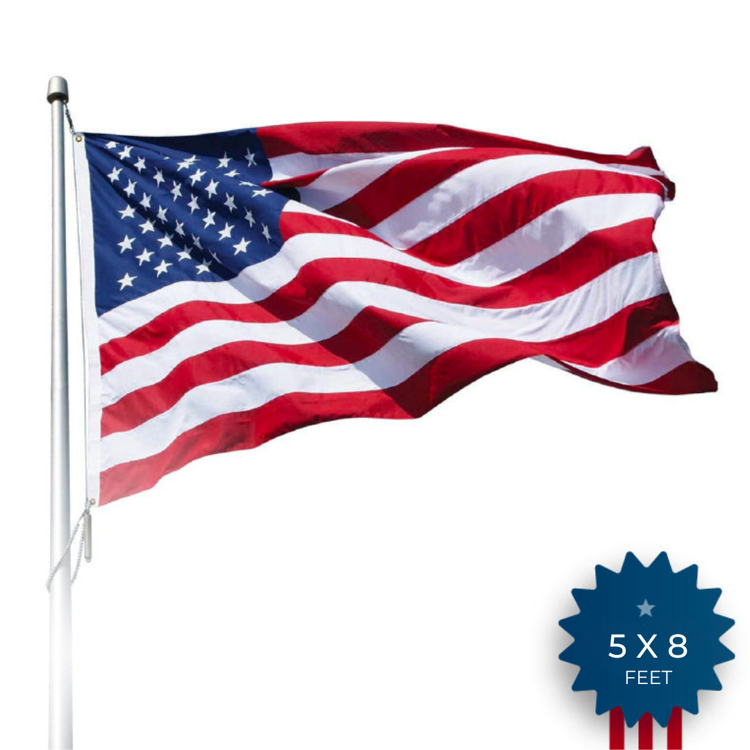 5ft Wooden 1 Diameter Flag Pole Adjustable w/3x5 ft USA American Poly Flag 5ft Wooden 1 Diameter Flag Pole Adjustable w/3x5 ft USA American Poly Flag